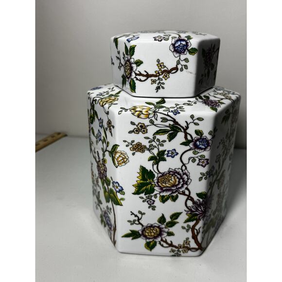 Classic Galt Lidded Ginger Jar – Floral Chinoiserie Porcelain – 10” – China Vtg - Picture 6 of 16